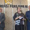 Ketua DPR RI Puan Maharani saat memberikan keterangan pers di Gedung DPR RI.